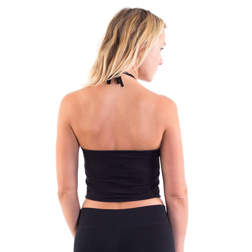 Women's Cropped Neck-Tie Halter Top