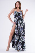 EVA & LOLA FLOWERS DRESS ROYAL BLACK