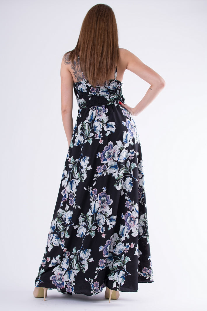 EVA & LOLA FLOWERS DRESS ROYAL BLACK